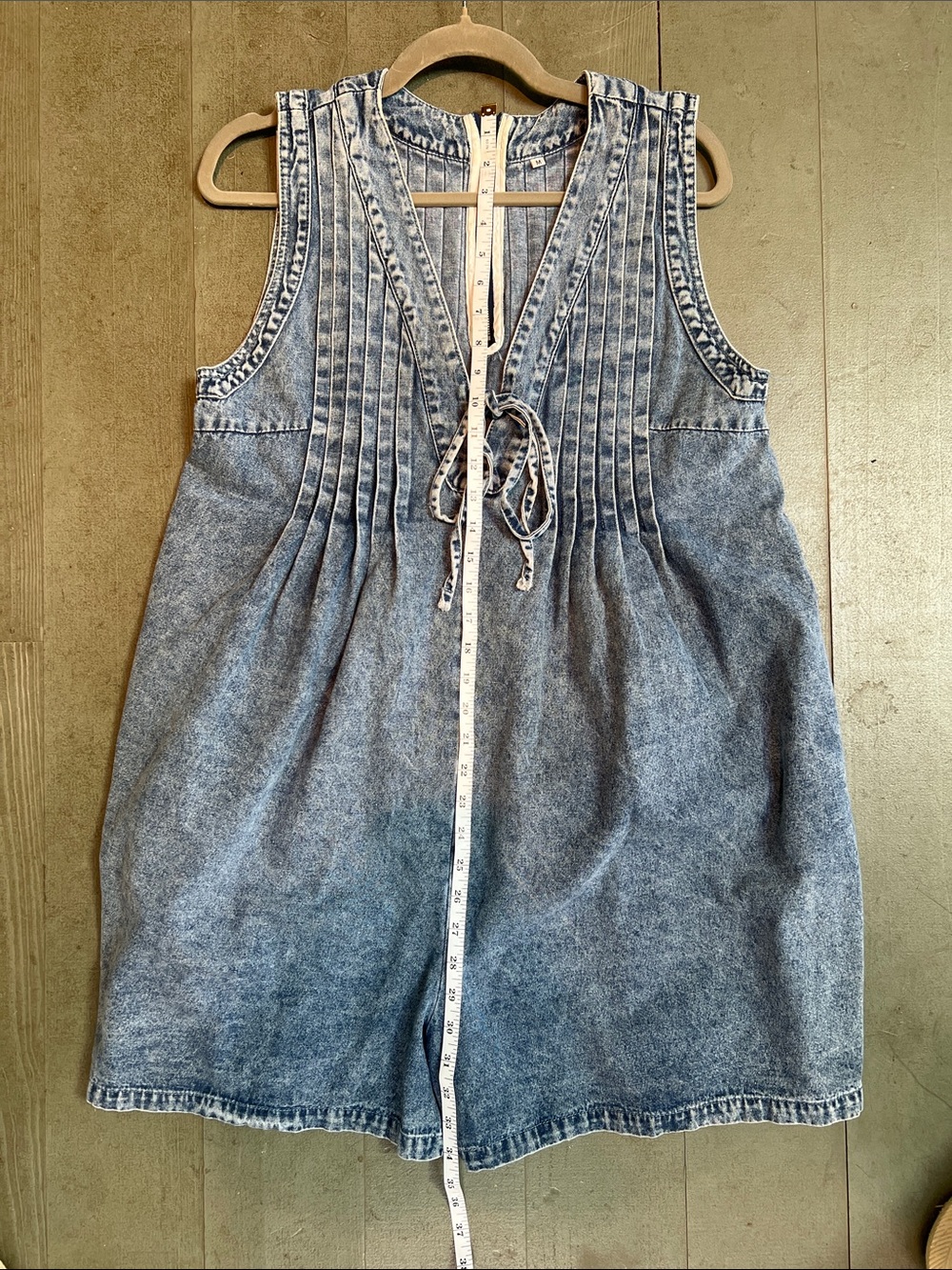 Denim Blue Sleeveless V-Neck Women's romper - Picture 4 of 5